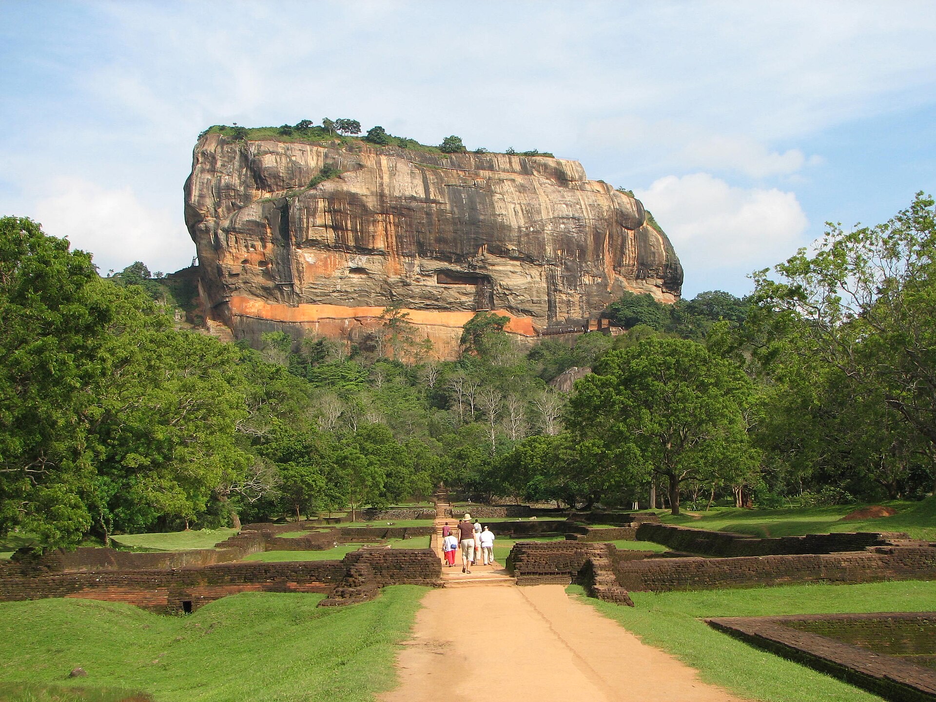 Sigiriya rock fortress rising above its water gardens